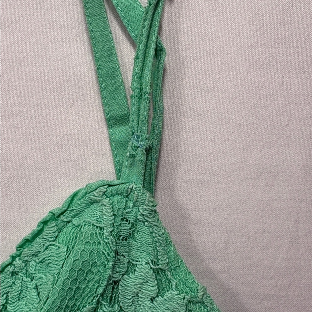 NWT Hollister Green Lace Empire Waist Chemise Cami Spaghetti Strap Dress |Size L - Picture 15 of 15